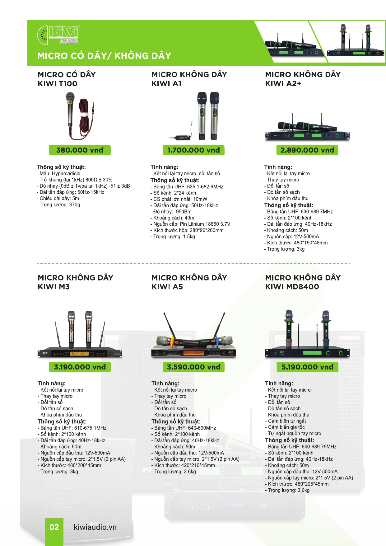 Catalogue KIWI AUDIO - Trang 1