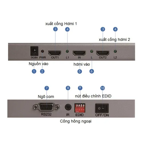 Bộ chia HDMI 1 ra 2 KIWI S2.1 thumb 4