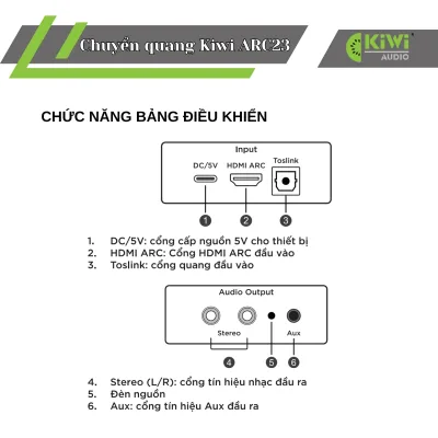 Bộ chuyển đổi âm thanh Digital sang Analog KIWI ARC23 thumb 6