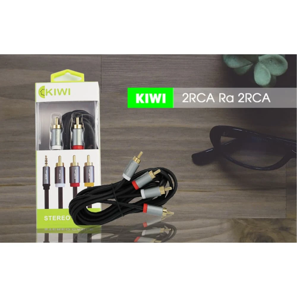 Cáp Kiwi 2RCA sang 2RCA – Chính hãng, đầu mạ vàng 24K