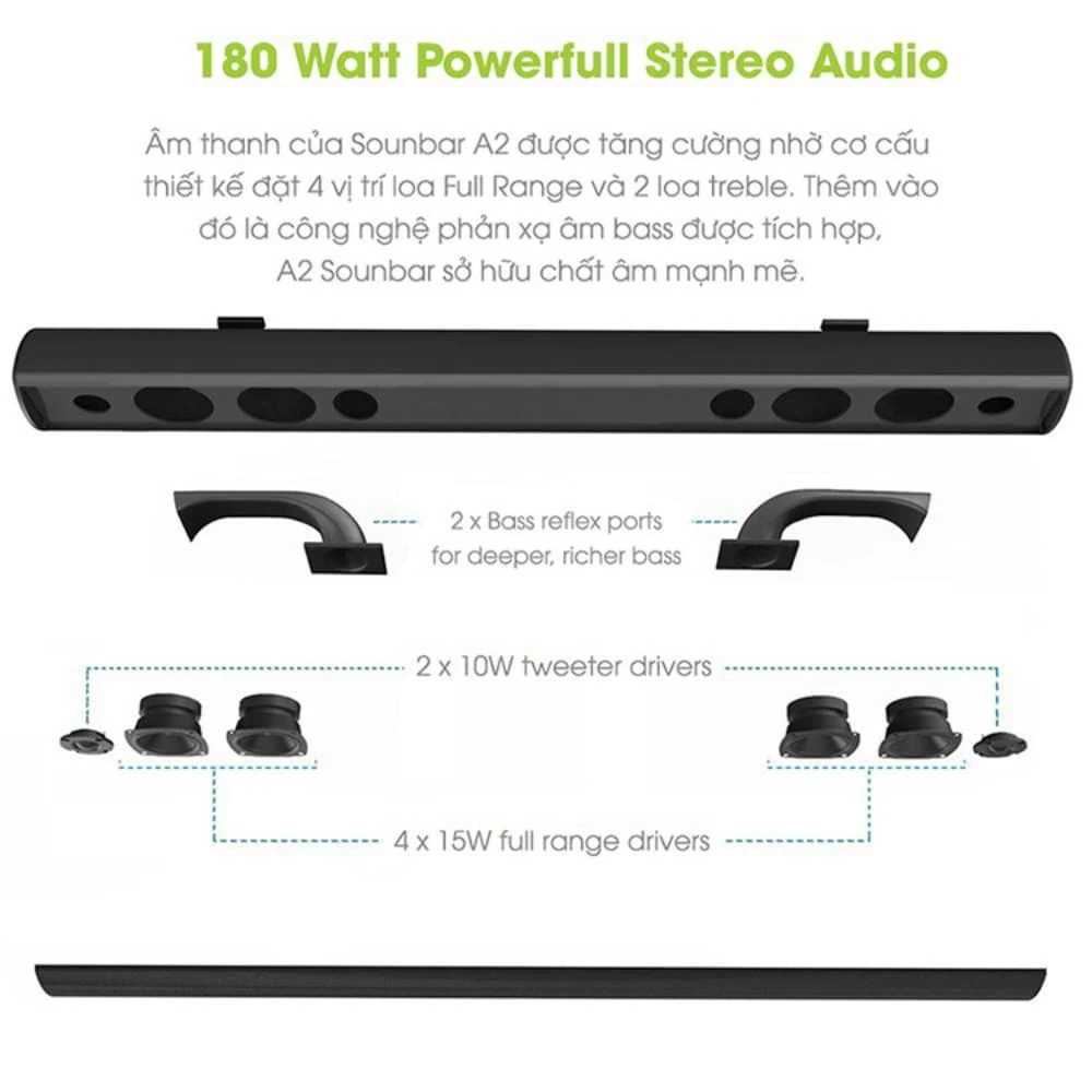 Soundbar Kiwi A2 - Âm thanh vòm sống động