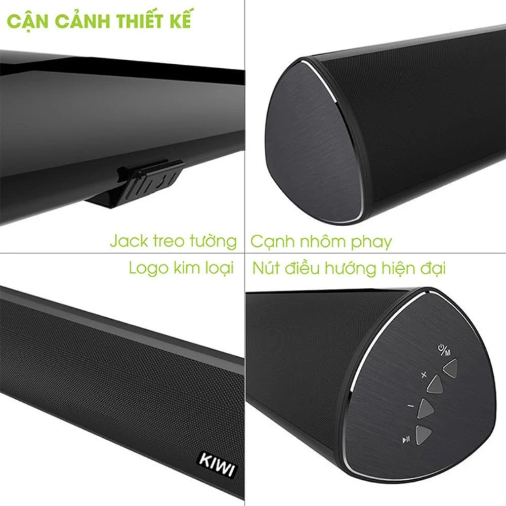 Soundbar Kiwi A2 sở hữu ngoại hình ấn tượng, sang trọng