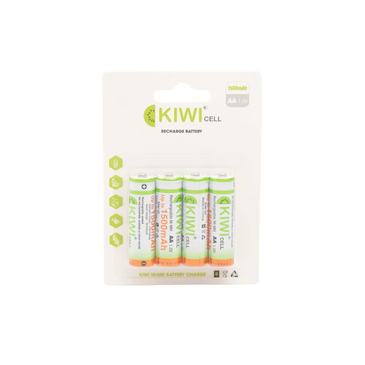 Pin sạc KIWI AA 1500MAH vỉ 4 viên